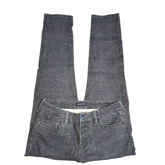 Dear John Gisele Mocha Leopard Brown High Wasted Skinny Jeans Size 29 - Picture 4 of 11